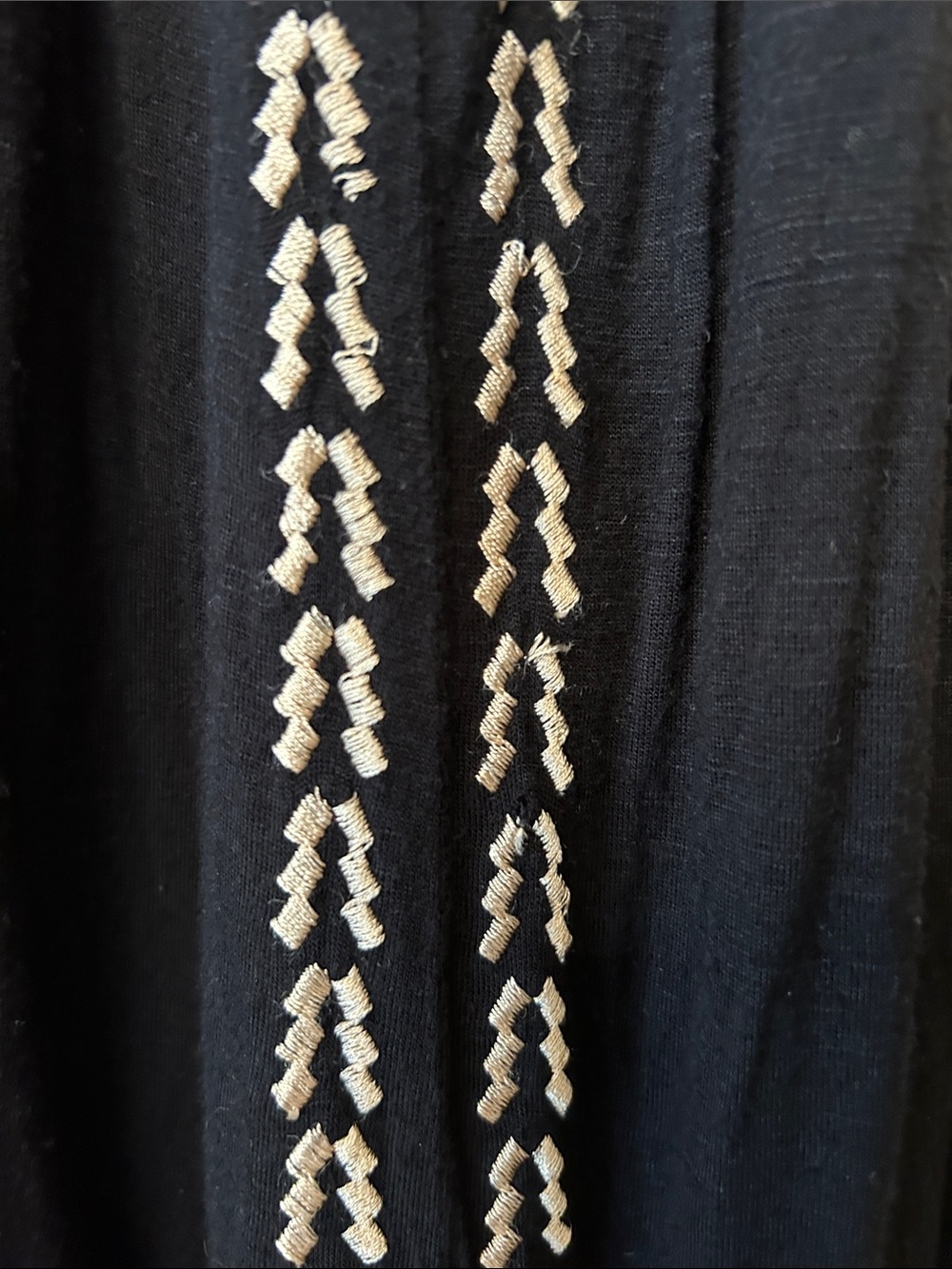 Free People Black Mini Tank Dress with White and Tan Embroidery size S - Picture 9 of 15